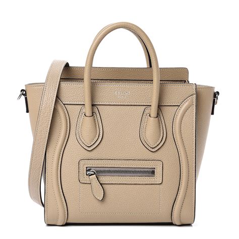 celine drummed calfskin nano|Celine nano luggage.